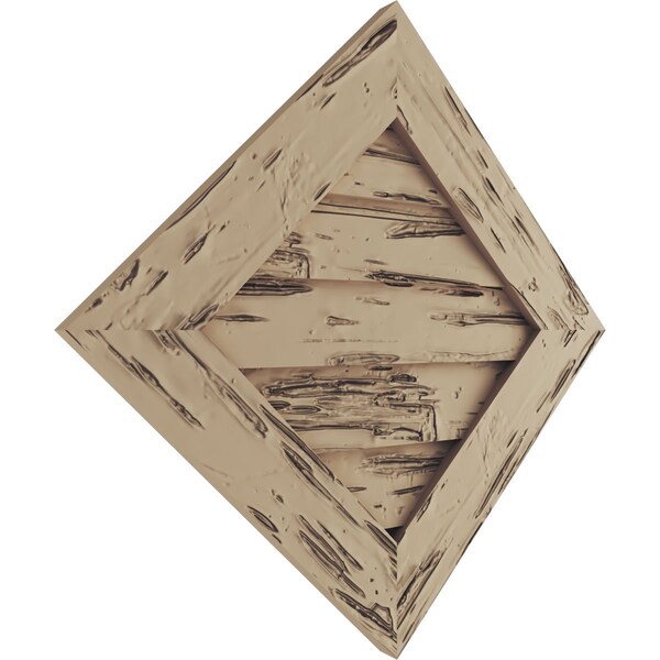 Timberthane Pecky Cypress Diamond Faux Wood Non-Functional Gable Vent, Primed Tan, 33W X 33H